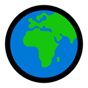 Émoji 🌍 Globe Tourné Sur L’Afrique Et L’Europe sur Microsoft Windows 11.