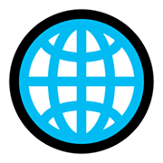 Émoji 🌐 Globe Avec Méridiens sur Microsoft Windows 11.