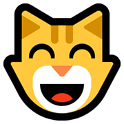 😸 Emoji Rosto De Gato Sorrindo Com Olhos Sorridentes na Microsoft Windows 11.