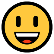 😃 Emoji grinsendes Gesicht mit großen Augen Microsoft Windows 11.