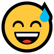 😅 Emoji Cara Sonriendo Con Sudor Frío en Microsoft Windows 11.