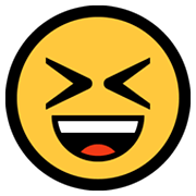 😆 Emoji grinsendes Gesicht mit zusammengekniffenen Augen Microsoft Windows 11.