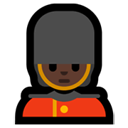 💂🏿 Emoji Wachmann/Wachfrau: dunkle Hautfarbe Microsoft Windows 11.