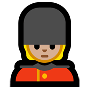 Emoji 💂🏼 Guardia: Carnagione Abbastanza Chiara su Microsoft Windows 11.