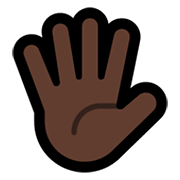 🖐🏿 Emoji Mão Aberta Com Os Dedos Separados: Pele Escura na Microsoft Windows 11.