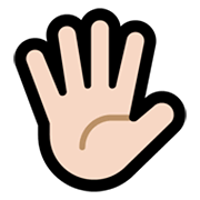 🖐🏻 Emoji Mão Aberta Com Os Dedos Separados: Pele Clara na Microsoft Windows 11.