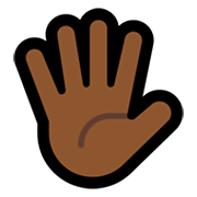 🖐🏾 Emoji Mão Aberta Com Os Dedos Separados: Pele Morena Escura na Microsoft Windows 11.