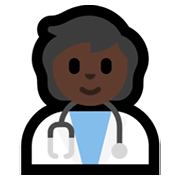 🧑🏿‍⚕️ Emoji Arzt/Ärztin: dunkle Hautfarbe Microsoft Windows 11.
