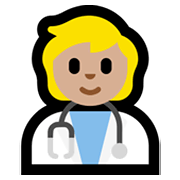 🧑🏼‍⚕️ Emoji Arzt/Ärztin: mittelhelle Hautfarbe Microsoft Windows 11.
