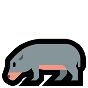Émoji 🦛 Hippopotame sur Microsoft Windows 11.