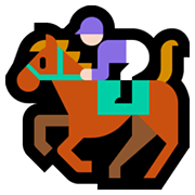 🏇🏻 Emoji Pferderennen: helle Hautfarbe Microsoft Windows 11.
