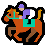 Emoji 🏇🏼 Ippica: Carnagione Abbastanza Chiara su Microsoft Windows 11.