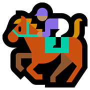 Emoji 🏇🏽 Ippica: Carnagione Olivastra su Microsoft Windows 11.