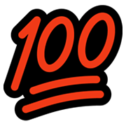 Emoji 💯 100 Punti su Microsoft Windows 11.