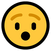 😯 Emoji verdutztes Gesicht Microsoft Windows 11.