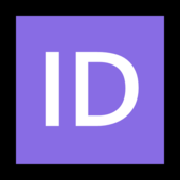 🆔 Emoji Großbuchstaben ID in lila Quadrat Microsoft Windows 11.