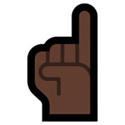 ☝🏿 Emoji Dedo índice Hacia Arriba: Tono De Piel Oscuro en Microsoft Windows 11.
