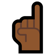 ☝🏾 Emoji nach oben weisender Zeigefinger von vorne: mitteldunkle Hautfarbe Microsoft Windows 11.