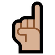 ☝🏼 Emoji nach oben weisender Zeigefinger von vorne: mittelhelle Hautfarbe Microsoft Windows 11.