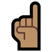 ☝🏽 Emoji Dedo índice Hacia Arriba: Tono De Piel Medio en Microsoft Windows 11.
