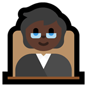 Emoji 🧑🏿‍⚖️ Giudice: Carnagione Scura su Microsoft Windows 11.