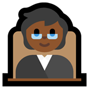 🧑🏾‍⚖️ Emoji Juiz No Tribunal: Pele Morena Escura na Microsoft Windows 11.