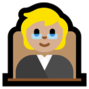 🧑🏼‍⚖️ Emoji Juiz No Tribunal: Pele Morena Clara na Microsoft Windows 11.