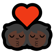 💏🏿 Emoji sich küssendes Paar, dunkle Hautfarbe Microsoft Windows 11.