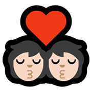 Emoji 💏🏻 Bacio Tra Coppia, Carnagione Chiara su Microsoft Windows 11.