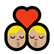 👨🏼‍❤️‍💋‍👨🏼 Emoji sich küssendes Paar - Mann: mittelhelle Hautfarbe, Mann: mittelhelle Hautfarbe Microsoft Windows 11.