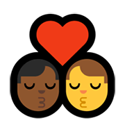 Emoji 👨🏾‍❤️‍💋‍👨 Bacio Tra Coppia - Uomo: Carnagione Abbastanza Scura, Hombre su Microsoft Windows 11.