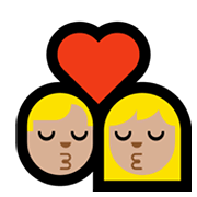 👨🏼‍❤️‍💋‍👩🏼 Emoji sich küssendes Paar - Mann: mittelhelle Hautfarbe, Frau: mittelhelle Hautfarbe Microsoft Windows 11.