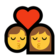 Emoji 👨‍❤️‍💋‍👩 Bacio Tra Coppia - Uomo, Donna su Microsoft Windows 11.