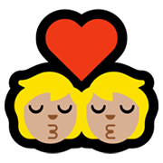 Emoji 💏🏼 Bacio Tra Coppia, Carnagione Abbastanza Chiara su Microsoft Windows 11.