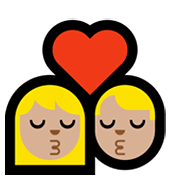 👩🏼‍❤️‍💋‍👨🏼 Emoji sich küssendes Paar - Frau: mittelhelle Hautfarbe, Mann: mittelhelle Hautfarbe Microsoft Windows 11.