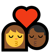 👩‍❤️‍💋‍👨🏾 Emoji sich küssendes Paar - Frau, Mann: mitteldunkle Hautfarbe Microsoft Windows 11.