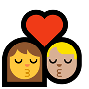 👩‍❤️‍💋‍👨🏼 Emoji Beijo - Mulher, Homem: Pele Morena Clara na Microsoft Windows 11.