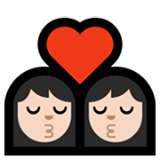 Emoji 👩🏻‍❤️‍💋‍👩🏻 Bacio Tra Coppia - Donna: Carnagione Chiara, Donna: Carnagione Chiara su Microsoft Windows 11.
