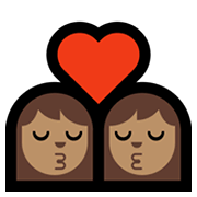 Emoji 👩🏽‍❤️‍💋‍👩🏽 Bacio Tra Coppia - Donna: Carnagione Olivastra, Donna: Carnagione Olivastra su Microsoft Windows 11.