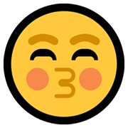 Emoji 😚 Faccina Che Bacia Con Occhi Chiusi su Microsoft Windows 11.