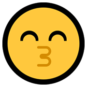 😙 Emoji Cara Besando Con Ojos Sonrientes en Microsoft Windows 11.
