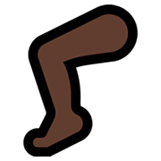 🦵🏿 Emoji Bein: dunkle Hautfarbe Microsoft Windows 11.