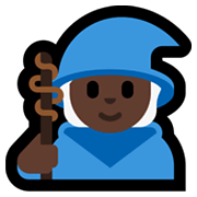🧙🏿 Emoji Magier(in): dunkle Hautfarbe Microsoft Windows 11.