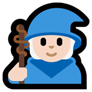 Emoji 🧙🏻 Mago: Carnagione Chiara su Microsoft Windows 11.