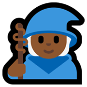 Emoji 🧙🏾 Mago: Carnagione Abbastanza Scura su Microsoft Windows 11.