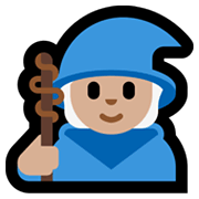 🧙🏼 Emoji Persona Maga: Tono De Piel Claro Medio en Microsoft Windows 11.