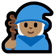 🧙🏽 Emoji Magier(in): mittlere Hautfarbe Microsoft Windows 11.