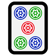 Emoji 🀝 Mahjong - cinque punti su Microsoft Windows 11.