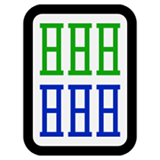 Emoji 🀕 Mahjong - sei bambù su Microsoft Windows 11.