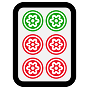Emoji 🀞 Mahjong - sei punti su Microsoft Windows 11.